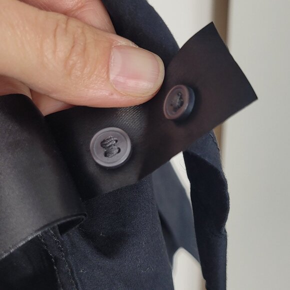 H&M Black Cotton Blend Classic Long Sleeve Collared Button-Down Shirt Size 14 - Picture 7 of 11